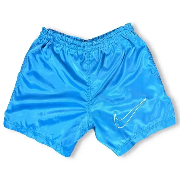 Vintage Nike Shorts OG Big Swoosh 90s Blue Windbreaker Running XS 26 - Picture 2 of 10